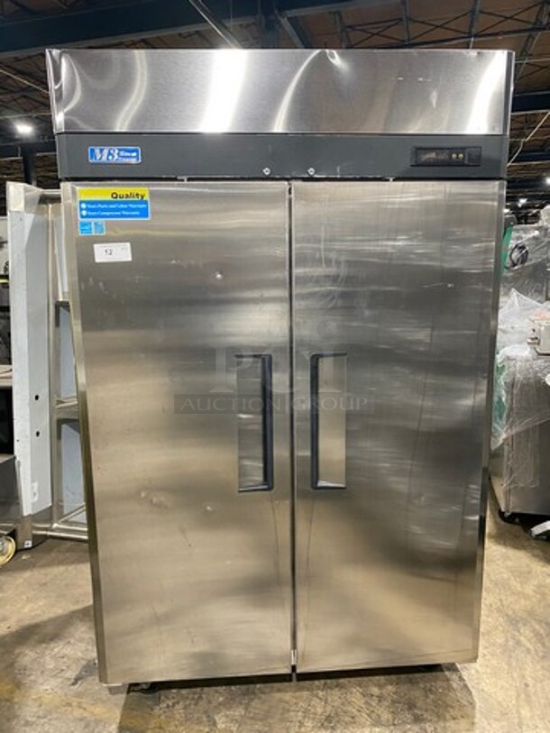 Turbo Air Commercial 2 Door Reach In Freezer! With Pan Racks! Solid Stainless Steel! On Casters! Model: M3F472 SN: M3F4L86024 115V - Image 1 of 10
