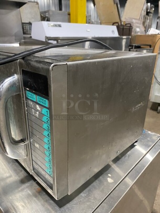 2010 Sharp Commercial Countertop Microwave Oven! With View Through Door! All Stainless Steel! Model: R21LVF SN: 30870 - Image 3 of 8