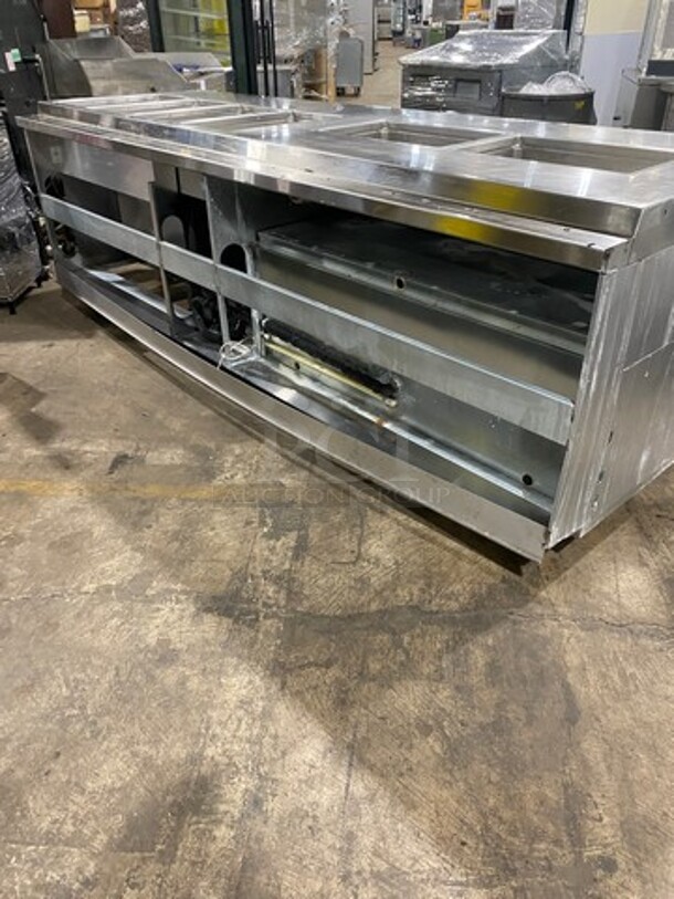WOW! UNIQUE FIND! Delfield Manitowoc Commercial Custom-Made Half Cold Pan Half Steam Table Food Serving Station! Cold Pan Has 2 Door Refrigerated Storage Space Underneath! Steam Table Has Shelf Storage Space Underneath! All Stainless Steel! - Image 3 of 12