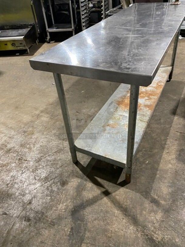 Solid Stainless Steel Work Top/ Prep Table! With Mounted Can Opener! With Storage Space Underneath! On Legs! - Image 3 of 8