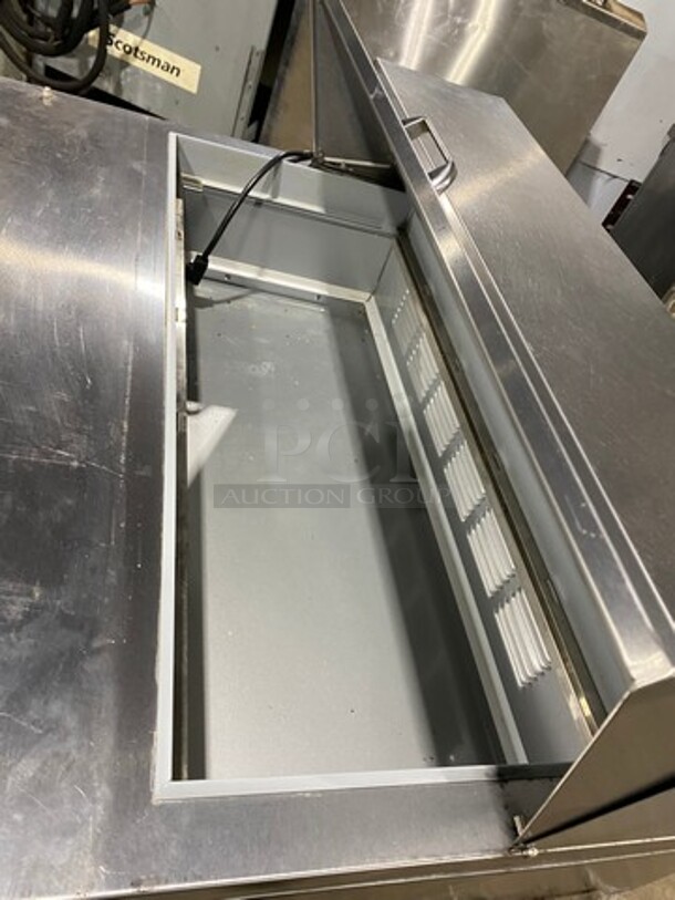 Beverage Air Commercial Refrigerated Sandwich Prep Table! With 2 Door Storage Space Underneath! All Stainless Steel! On Casters! Model: SPE3610 SN: 10211900 115V 60HZ 1 Phase - Image 8 of 9