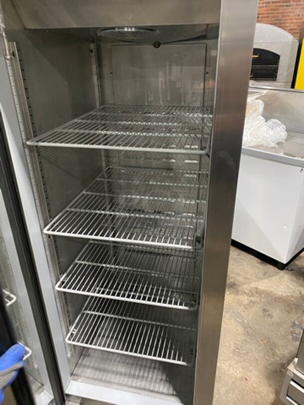 Hoshizaki Commercial Single Door Reach In Cooler! With View Through Door! Poly Coated Racks! Stainless Steel Body! On Casters! Model: CR1SFGECL SN: H50323G 115V 60HZ 1 Phase - Image 4 of 7