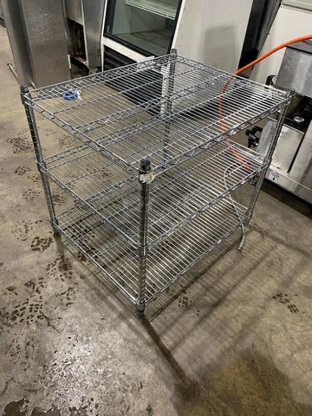 Commercial Metal 3 Tier Shelf! On Legs! BUYER MUST DISMANTLE! PCI CANNOT DISMANTLE FOR SHIPPING! PLEASE CONSIDER FREIGHT CHARGES! - Image 3 of 5