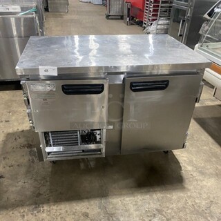 Leader Commercial Refrigerated 2 Door Lowboy! With Poly Coated Rack! All Stainless Steel! On Casters! MODEL LB48S/C SN: GY02M1103 115V 1PH