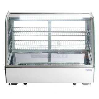 BRAND NEW SCRATCH & DENT! Avantco BCC-35-HC 34 1/5" White Refrigerated Countertop Bakery Display Case with LED Lighting. Glass is broken. 