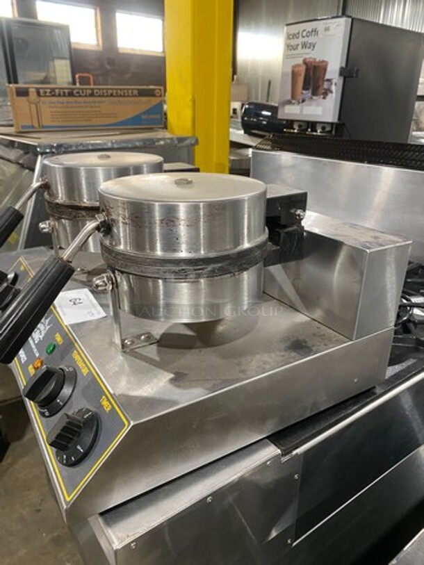 Carnival King Commercial Countertop Dual Waffle Maker! With Temperature And Timer Controls! All Stainless Steel! Model: 382WSM22 SN: CK171127R582 120V - Image 3 of 10
