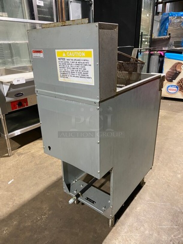 NICE! LATE MODEL! 2016 Black Diamond Commercial LP Powered Deep Fat Fryer! With 2 Metal Frying Baskets! All Stainless Steel! On Legs! Model: BDGF90 SN: 08163670055 - Image 3 of 12