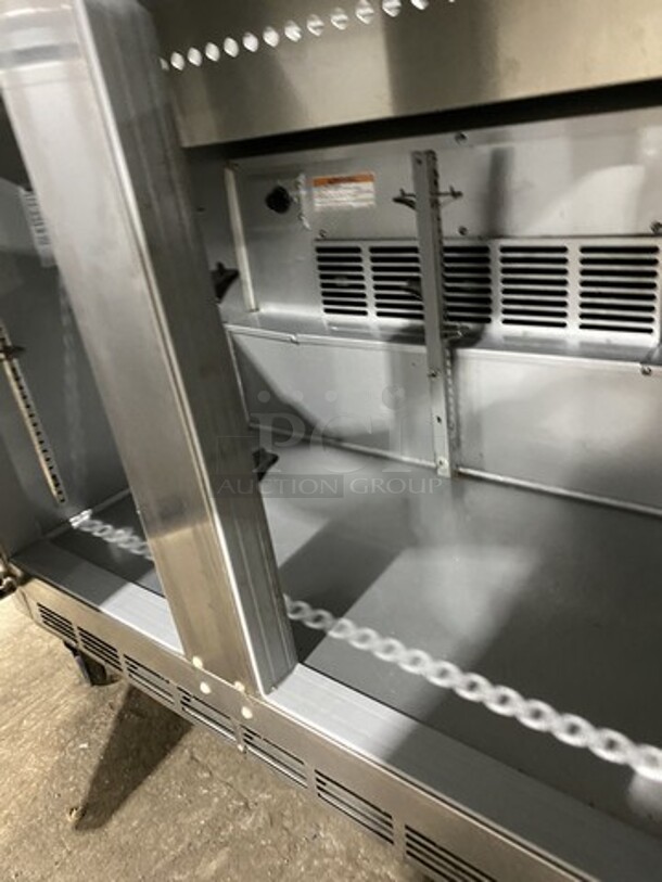 Beverage Air 36 Inch Sandwich Prep Table! Model SPE3610 Serial 10211900! 115V 1 Phase! On Casters!  - Image 6 of 9