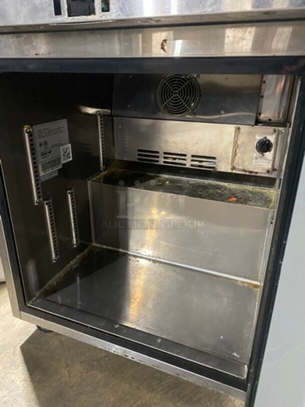 Turbo Air Stainless Steel One Door Refrigerated Lowboy Worktop Cooler! Model MUR28 Serial MU2R705065! 115V 1 Phase!  - Image 5 of 8