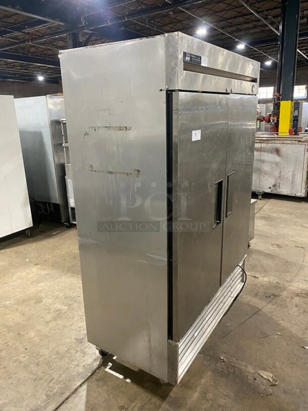 True Commercial 2 Door Reach In Refrigerator! All Stainless Steel! With Poly Coated Racks! On Casters! 115V 1 Phase! Model: T-49 SN: 1-3852808! Working When Removed! - Image 2 of 8
