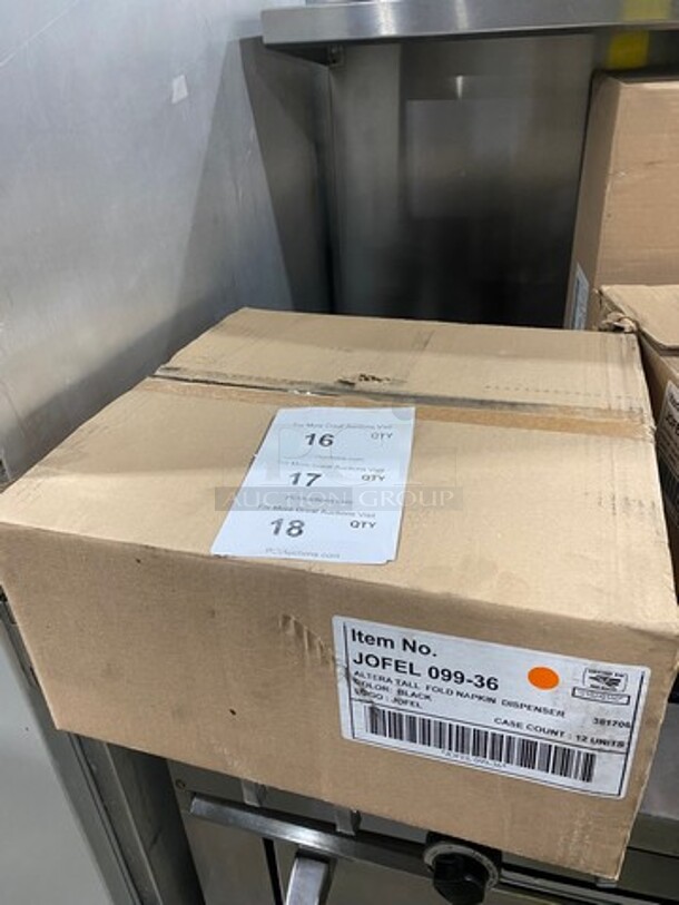 NEW! IN THE BOX! Jofel Black Poly Napkin Dispenser! Model: 09936 - Image 1 of 5