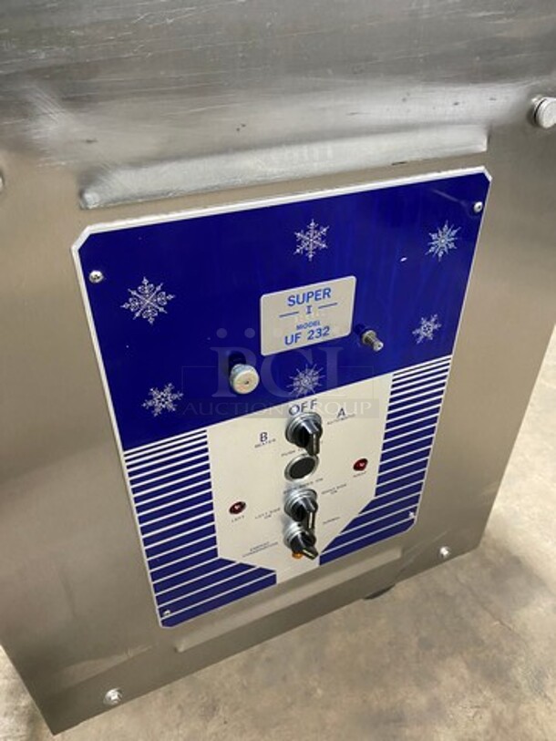 Coldelite Commercial 3 Handle Soft Serve Ice Cream Machine! All Stainless Steel! On Casters! Model: UF232 SN: 305541 208/230V 60HZ 3 Phase - Image 6 of 11