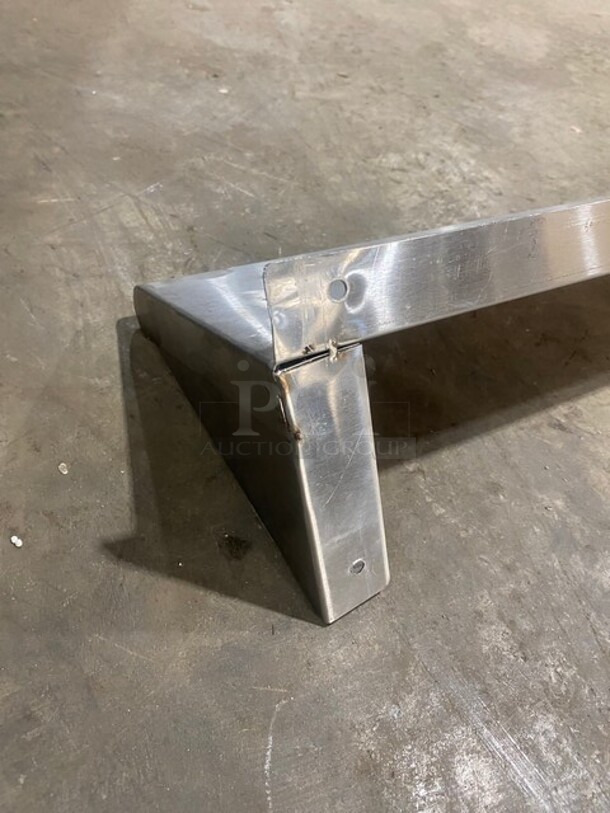 All Stainless Steel! Wall Mounted Commercial Shelf With Backsplash!  - Image 4 of 4