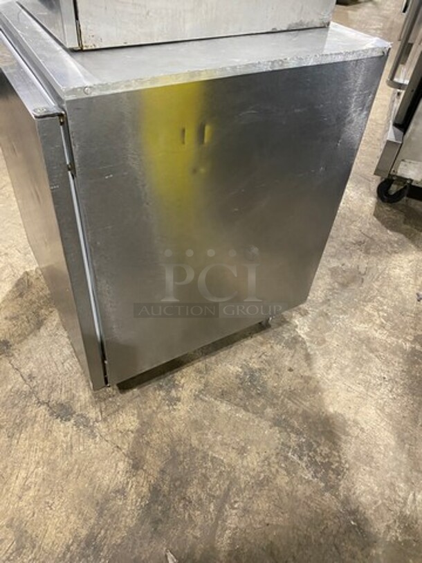Delfield Commercial Single Door Lowboy/ Worktop Cooler! With Racks! All Stainless Steel! On Casters! - Image 2 of 7