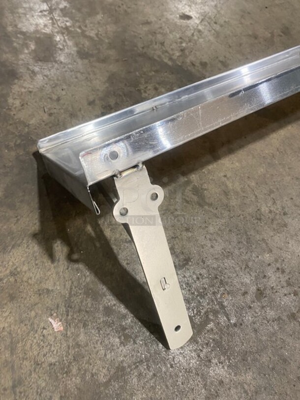 All Stainless Steel! Wall Mounted Commercial Shelf With Backsplash!  - Image 4 of 4