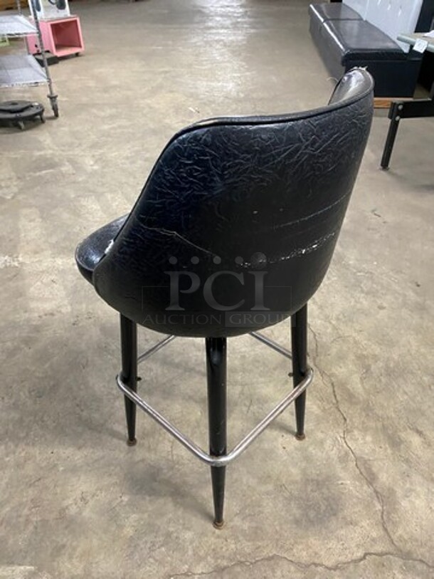 ALL ONE MONEY! Assorted Style Black Cushioned Bar Height Chairs! Some With Cushioned Back Support! All With Footrest! - Image 3 of 6