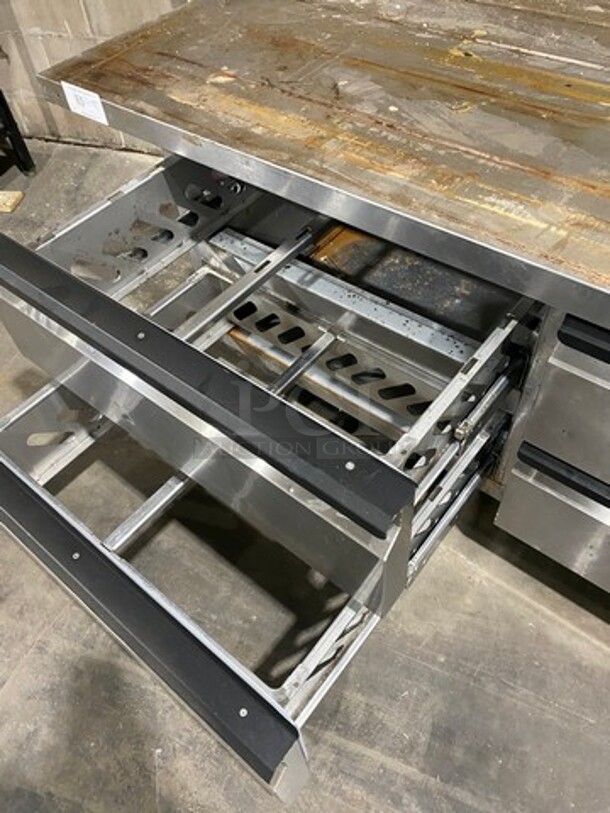 Silver King Commercial Refrigerated Chef Base! With 4 Drawers! All Stainless Steel! Model SKRCB97H Serial SBDH151473A! 115V! On Commercial Casters!
 - Image 6 of 12