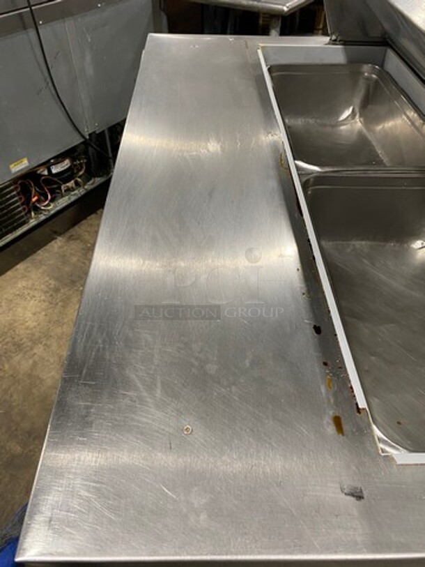 Migali Commercial Refrigerated Mega Top Sandwich Prep Table! With 2 Door Storage Space Underneath! Poly Coated Racks! All Stainless Steel! On Casters! Model: G3SP4812 SN: 10120088M 115V 60HZ 1 Phase - Image 8 of 9