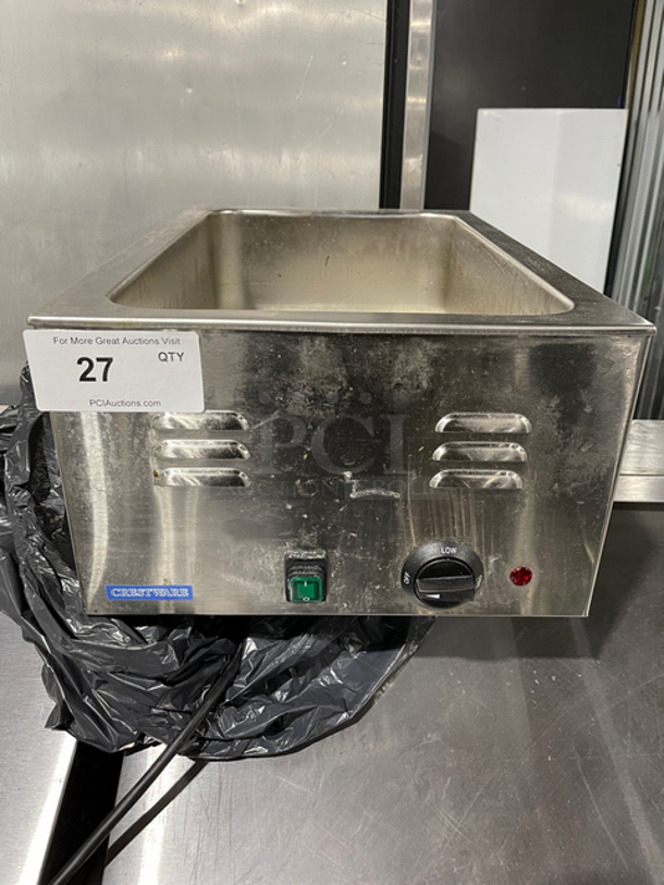 Crestware Commercial Countertop Single Well Food Warmer! All Stainless Steel! Model: YFK30 SN: 2019110309 120V 60HZ 1 Phase