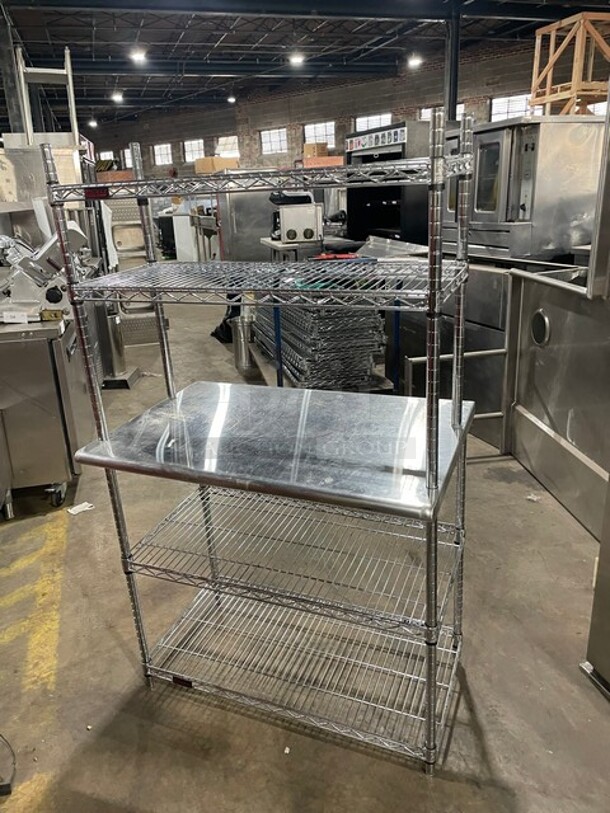 Eagle Commercial Work/Prep Table! With Overhead And Underneath Storage Racks! All Stainless Steel! On Legs! - Image 3 of 6