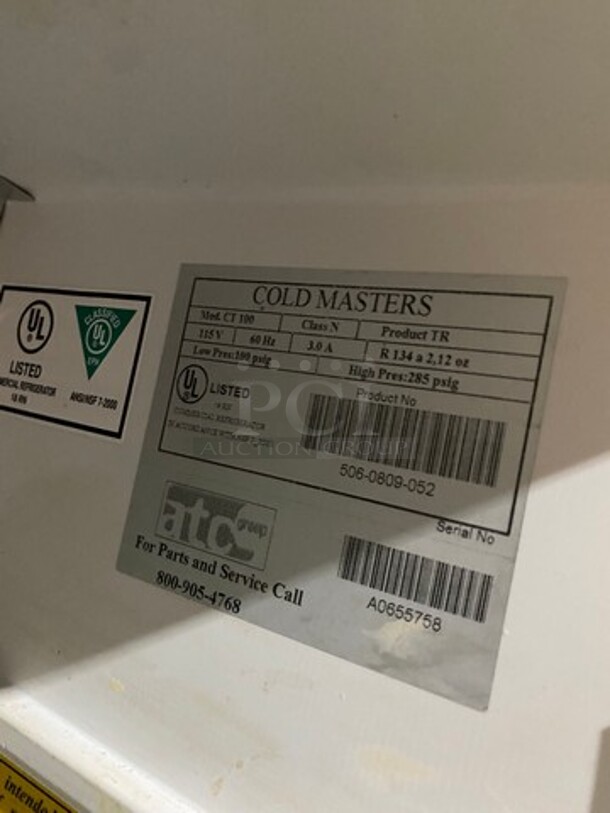 Cold Masters Countertop Mini Cooler Merchandiser! With Metal Rack! With View Through Door! Model: CT100 SN: A0655758 115V 60HZ 1 Phase - Image 6 of 7