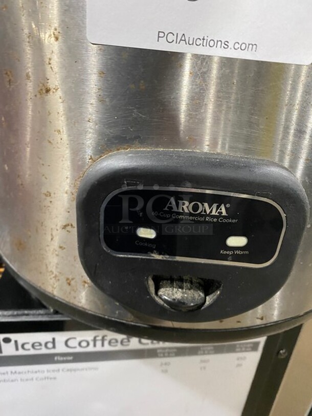 Aroma Metal Countertop Rice Cooker! MODEL ARC1130S 120V - Image 4 of 7