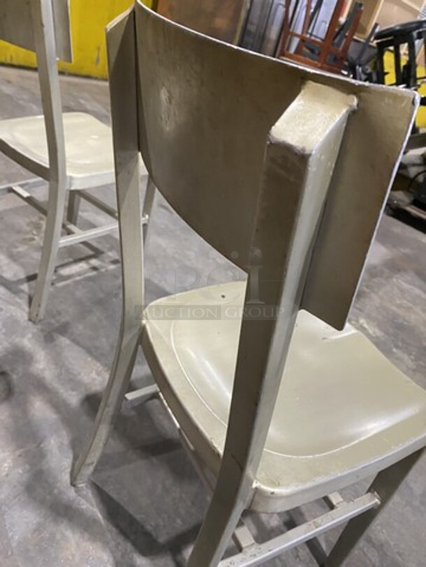 Nice! Brushed Nickel Look Metal Dinning Chairs! 4 X Your Bid!  - Image 6 of 6