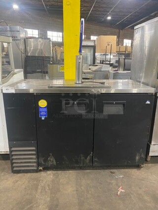 Everest Commercial Refrigerated Single Tap Kegerator! With Beer Tower! With 2 Door Underneath Storage Space! Model: EBB59 SN: BBB5914020021 115V 1 Phase