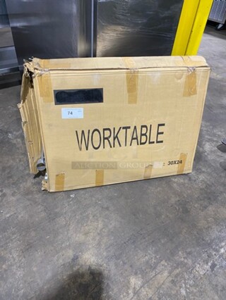 BRAND NEW! IN THE BOX! Solid Stainless Steel Work Top/ Prep Table! With Legs! ASSEMBLY NEEDED!