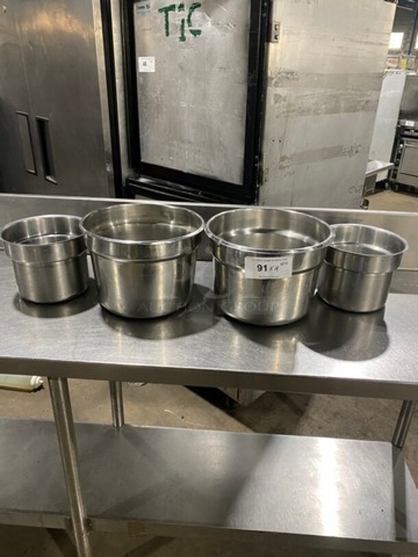 Assorted Size Stainless Steel Round Soup Pan Insert! 4x Your Bid!
