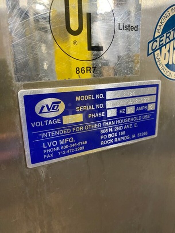 LVO Commercial Floor Style Dough Sheeter/Molder! All Stainless Steel! Model: SM24 SN: SM2404020912 120V60HZ 1 Phase - Image 8 of 10
