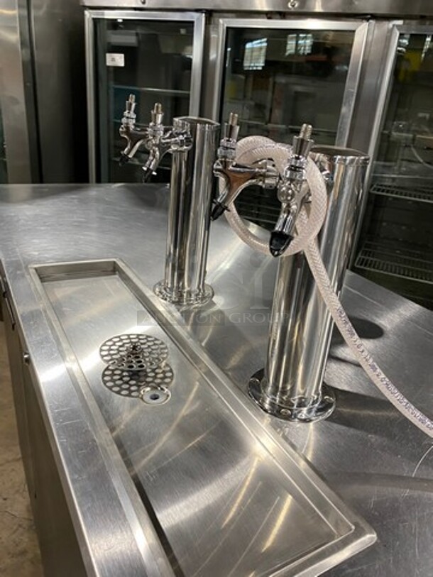 Micro Matic Commercial Refrigerated Dual Tower Kegerator! With 3 Door Storage Space Underneath! Model: MDD78 SN: 14090939M 115V 60HZ 1 Phase - Image 5 of 10