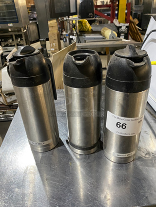 Milk/ Creamer Dispensers! All Have Stainless Steel Body! 3x Your Bid!