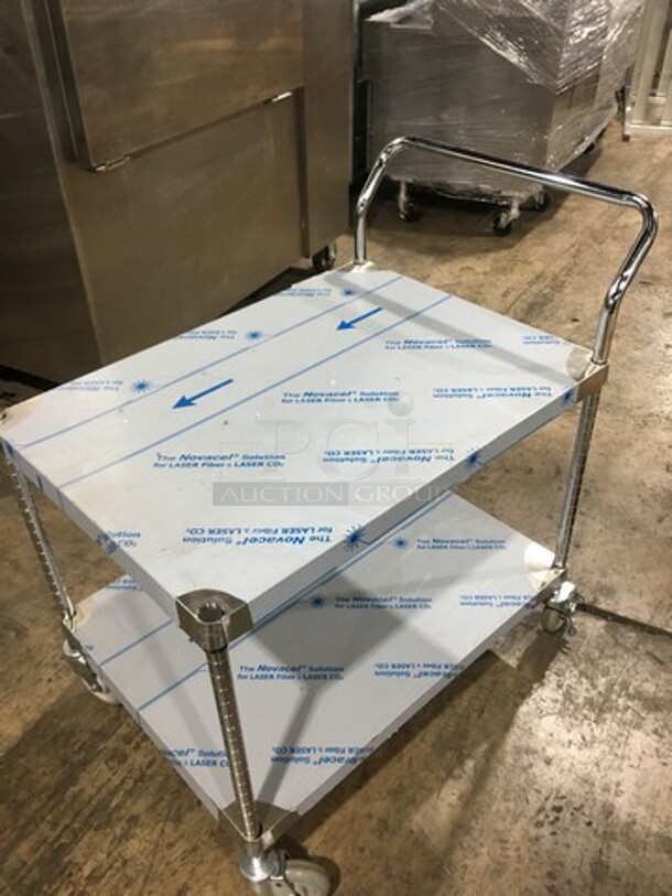 WOW! NEW! Advance Tabco Commercial 2 Tier Utility Cart! Stainless Steel! On Casters! - Image 3 of 8