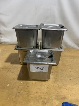 Amko Stainless Steel Steam Table/Hotel Pans! With Lids! 5X Your Bid!