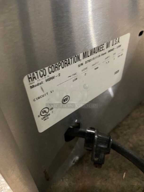 NICE! Hatco Commercial Countertop Electric Powered 2 Drawer Warmer! Solid Stainless Steel! Model: HDW2 SN: 8793151119 120V 60HZ 1 Phase - Image 5 of 9