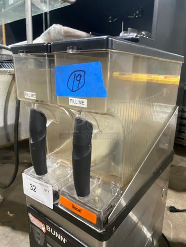 Bunn Commercial Countertop Dual Coffee Bean Grinder Machine! Stainless Steel Body! Model: MHG SN: MHG0005796 120V 60HZ 1 Phase - Image 6 of 8