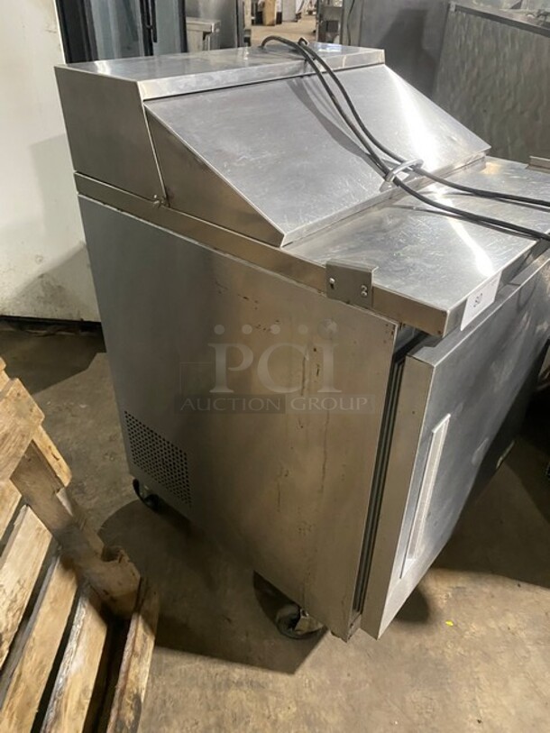 NICE! Edesa Commercial Refrigerated Mega Top Sandwich/Salad Prep Table! With Single Door Cooler Underneath! All Stainless Steel! On Casters! 115V 1 Phase! Model: EDST-27-8 SN: 15044138M! - Image 2 of 8