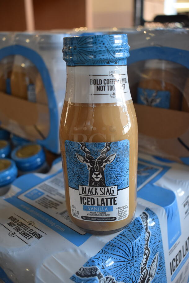 15 BRAND NEW! Cases of 12 Bottles of Black Stag Vanilla Iced Latte. 15 Times Your Bid!