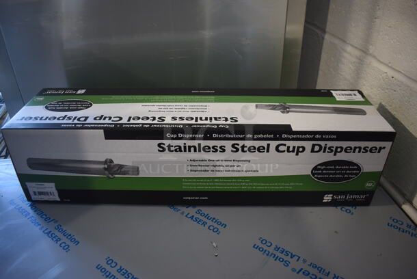 4 BRAND NEW IN BOX! San Jamar Stainless Steel Cup Dispensers. 4 Times Your Bid!