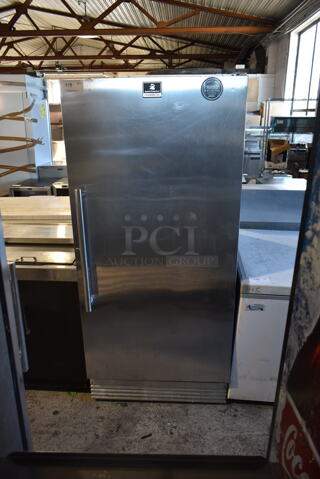 Kelvinator Stainless Steel Single Door Reach In Cooler or Freezer. 115 Volts, 1 Phase. Tested and Powers On But Does Not Get Cold