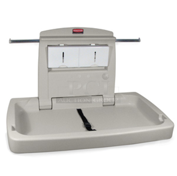 BRAND NEW SCRATCH AND DENT! Rubbermaid  Tan Poly Wall Mount Diaper Changing Station.