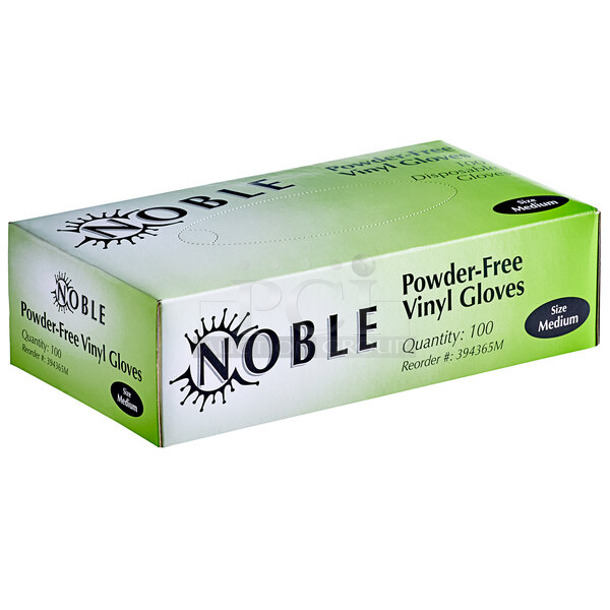 3 BRAND NEW SCRATCH AND DENT! Noble 394365MCASE Medium Powder-Free Disposable Clear Vinyl Gloves for Foodservice - Medium - 1000/Case. 3 Times Your Bid!