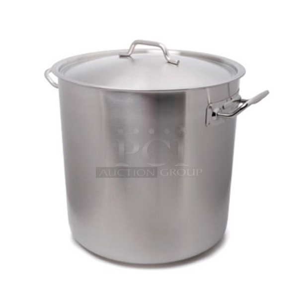 Box of 2 BRAND NEW! Boelter CSS-1025 Stainless Steel Induction Ready 25-1/4 Quart Stock Pot With Cover