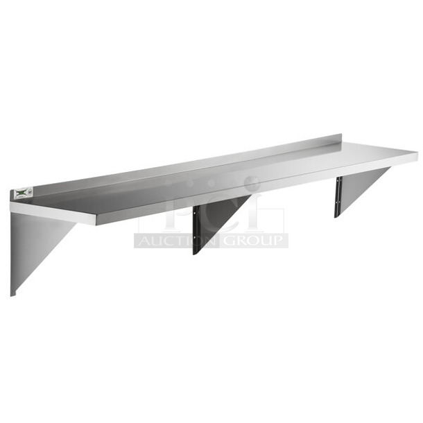 BRAND NEW SCRATCH AND DENT! Regency 600WS1584 18 Gauge Stainless Steel 15" x 84" Solid Wall Shelf - Image 1 of 3