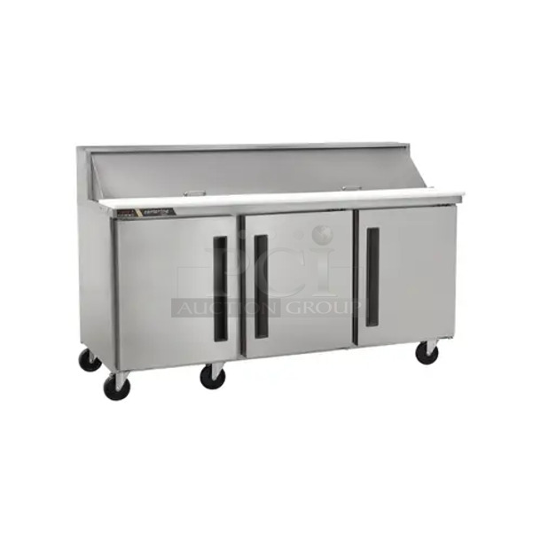 BRAND NEW SCRATCH AND DENT! 2023 Traulsen Centerline CLPT-72630-SD-MT Stainless Steel Sandwich Salad Prep Table Bain Marie Mega Top w/ Poly Drop In Bins. 115 Volts, 1 Phase. Tested and Working! - Image 1 of 12