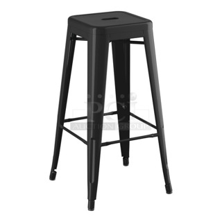 6 BRAND NEW SCRATCH AND DENT! Lancaster Table & Seating Alloy Series Onyx Outdoor Backless Barstool. 6 Times Your Bid!