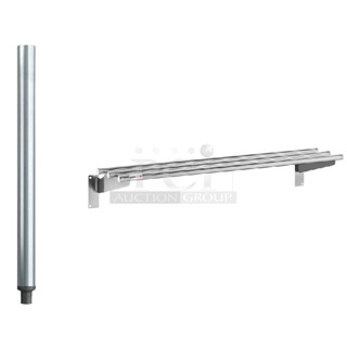 3 BRAND NEW SCRATCH AND DENT! Items; ServIt 423ST3TSFT Tubular Fixed Tray Slide for 3-Pan Steam Tables, 600LEGGALV12 20 1/2" Galvanized Steel Leg for Sinks, SS34" Legs. 3 Times Your Bid. May Be Missing Pieces. 