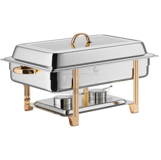 4 BRAND NEW SCRATCH AND DENT! Stainless Steel Countertop Chafer w/ Drop In and Lid. 4 Times Your Bid! - Image 1 of 6