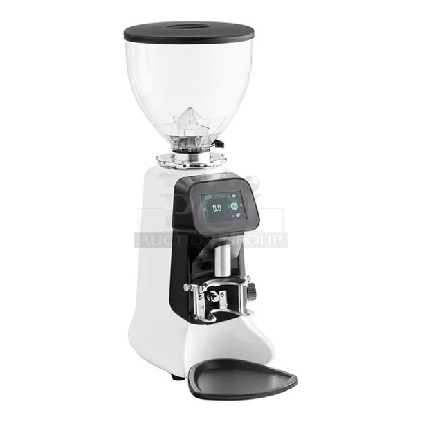 BRAND NEW SCRATCH AND DENT! 2023 Hemro HeyCafe Buddy 2.6 lb. White On-Demand Espresso Grinder. 120 Volts, 1 Phase. Tested and Working! - Image 1 of 9